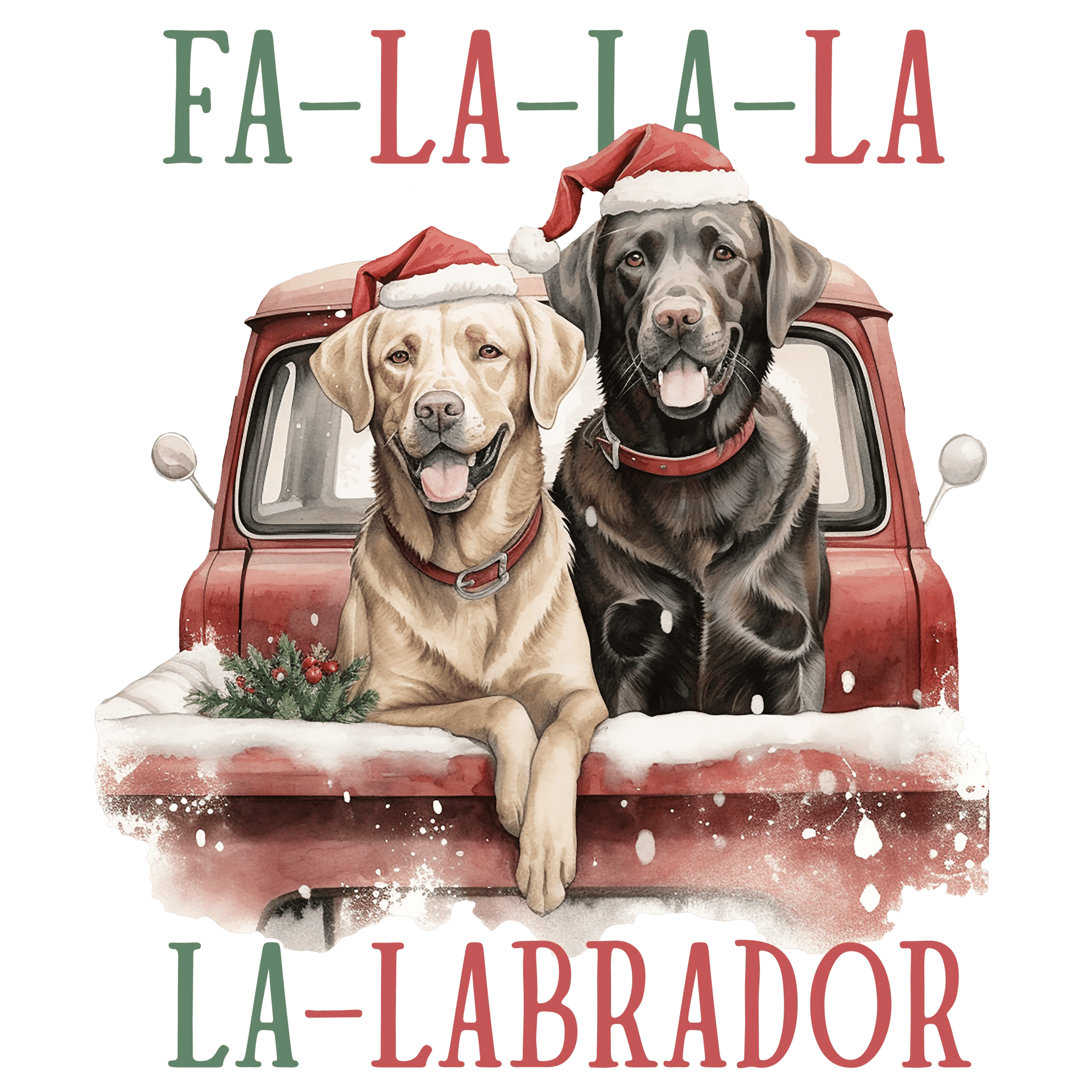 Fa La La La Lab Christmas Design Ready to Press