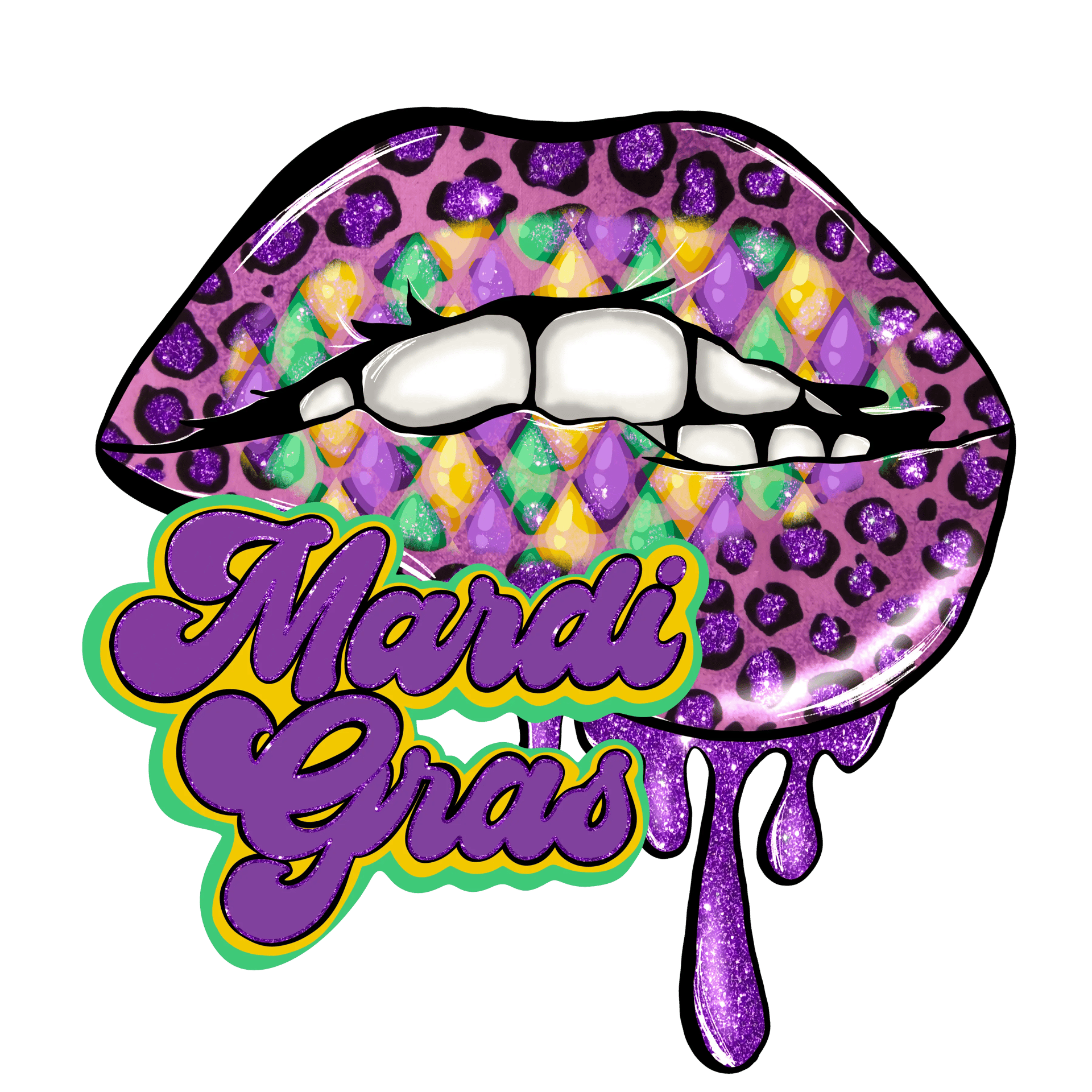 Fat Tuesday Mardi Gras Carnival Lips Design