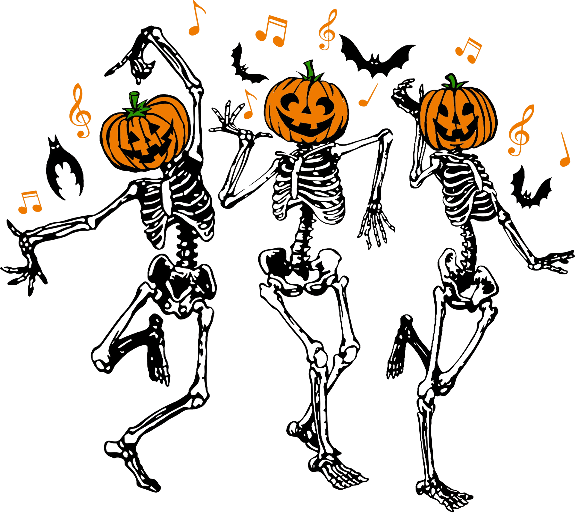 Halloween Dancing Skeleton Design - DTF Ready To Press
