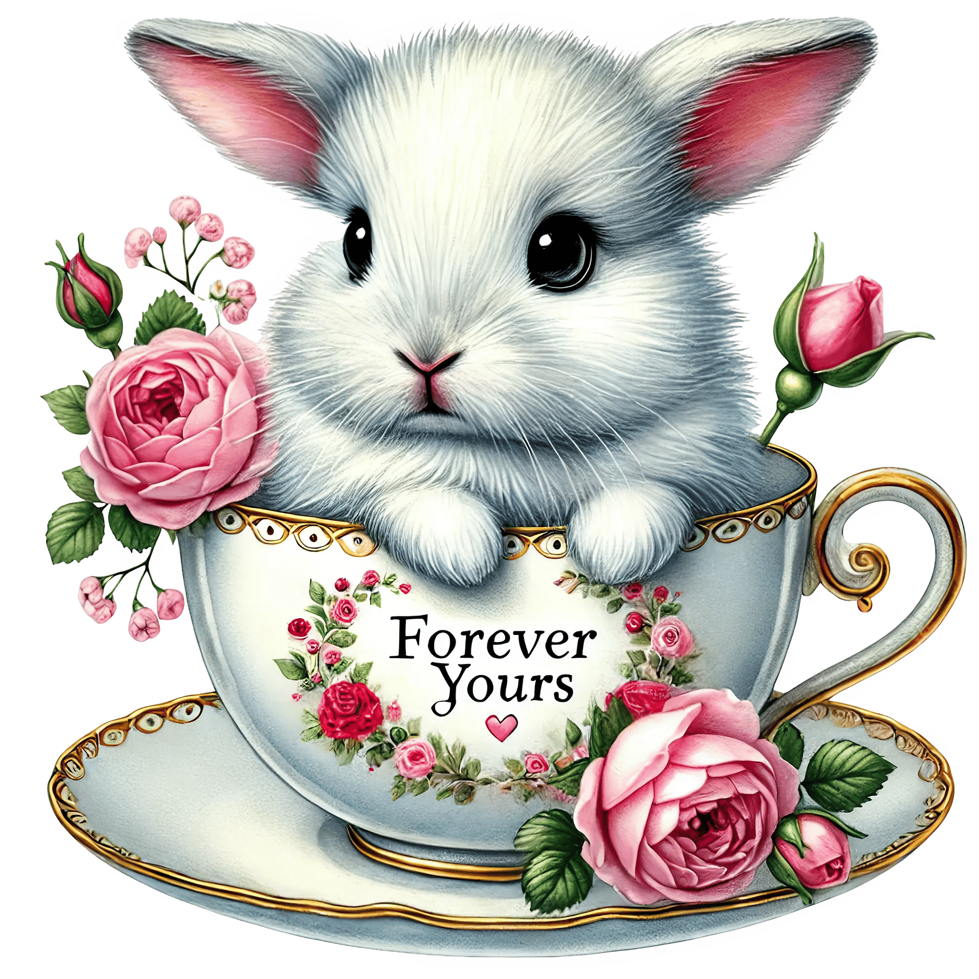 Happy Valentine's Day Bunny Coffee Design