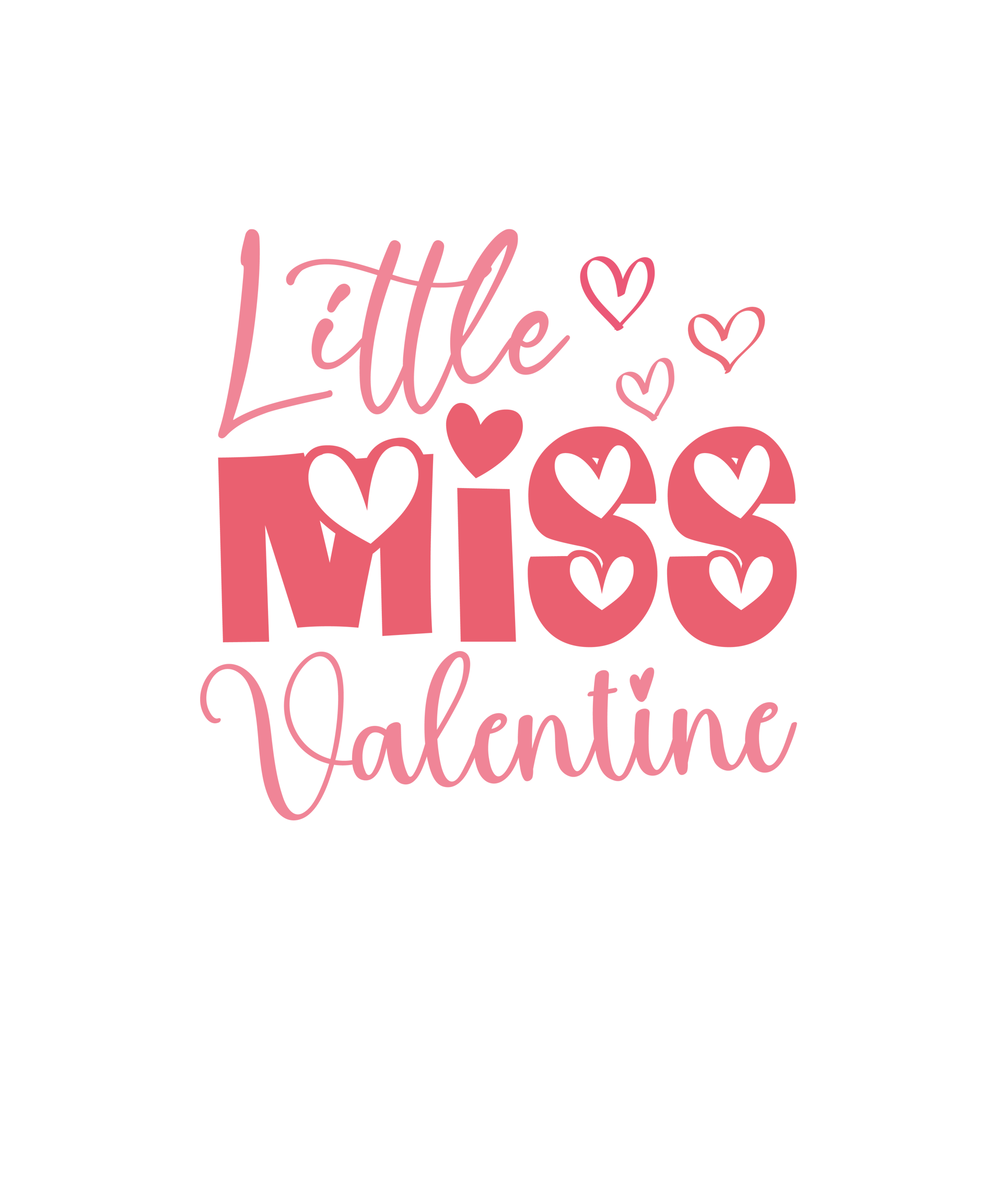 Little Miss Valentine's Day Design - DTF Ready To Press