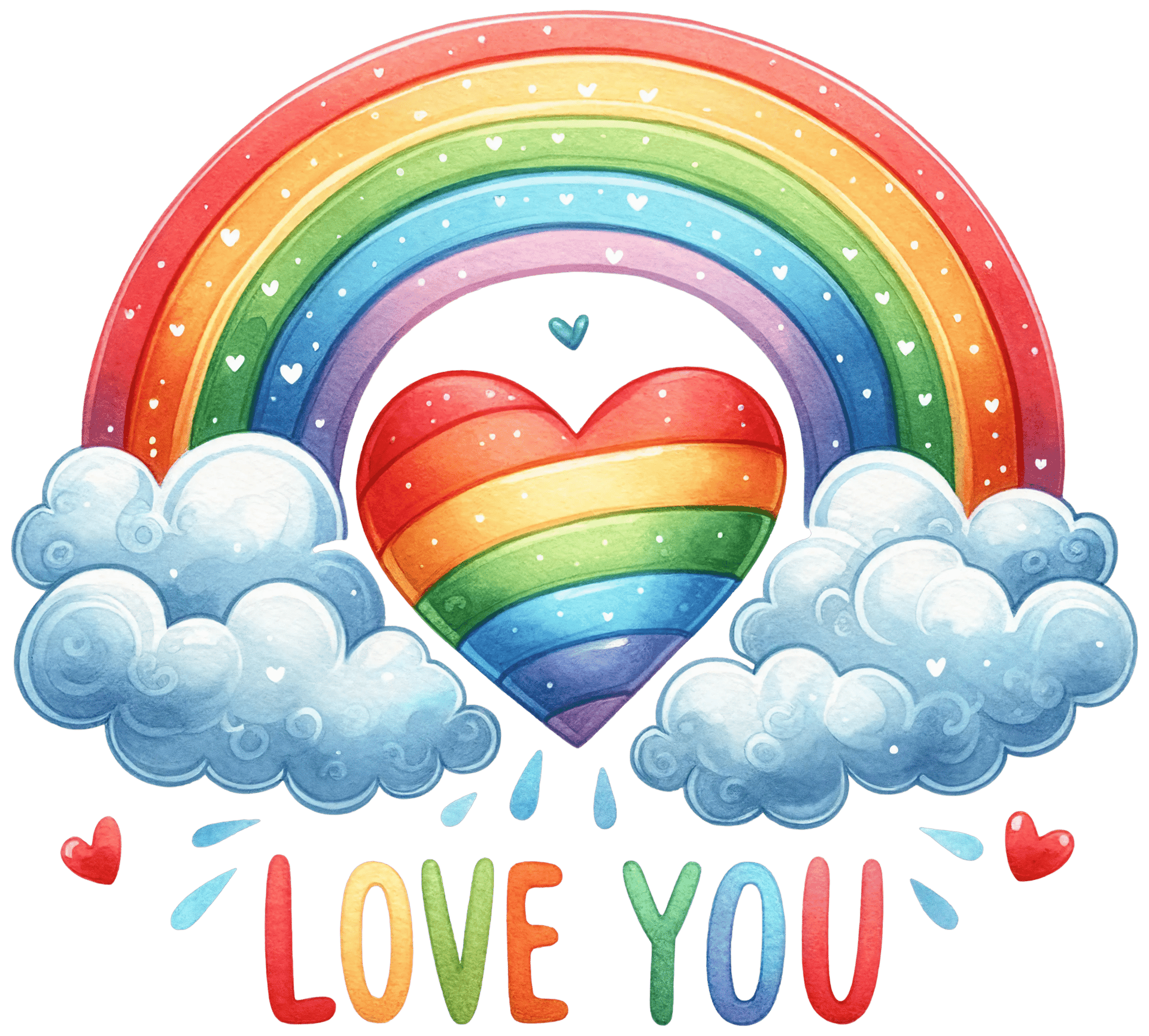 Love You Rainbow Valentine's Day Design