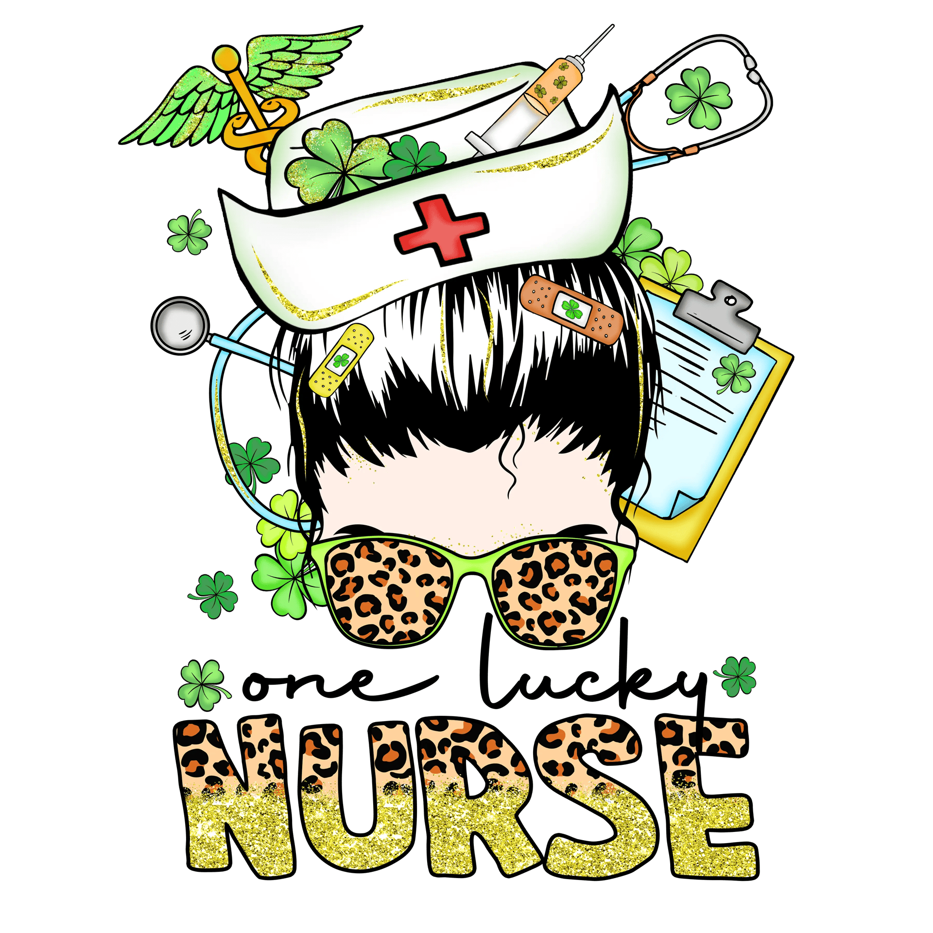 One Lucky Nurse Saint Patrick's Day Design - DTF Ready To Press