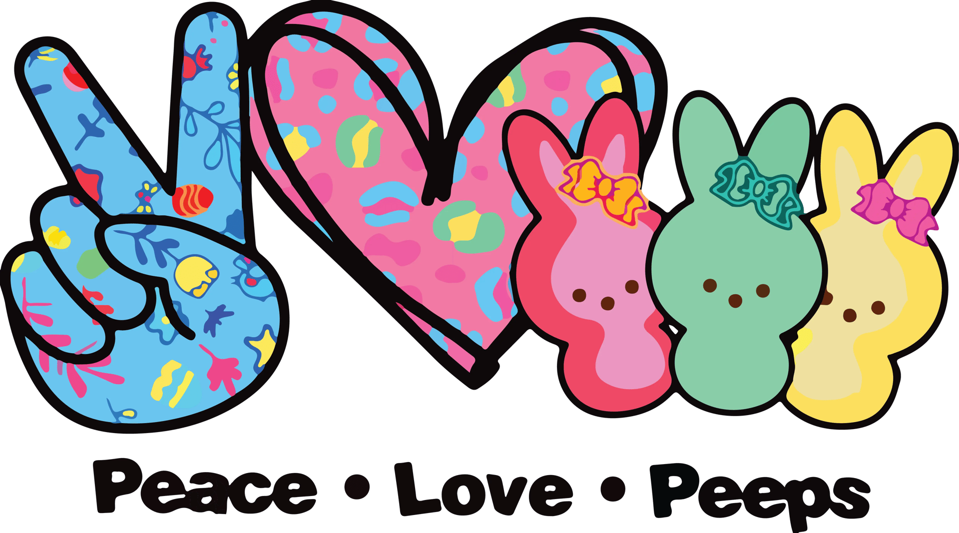 Peace Love Peeps Easter DTF Ready to Press V1
