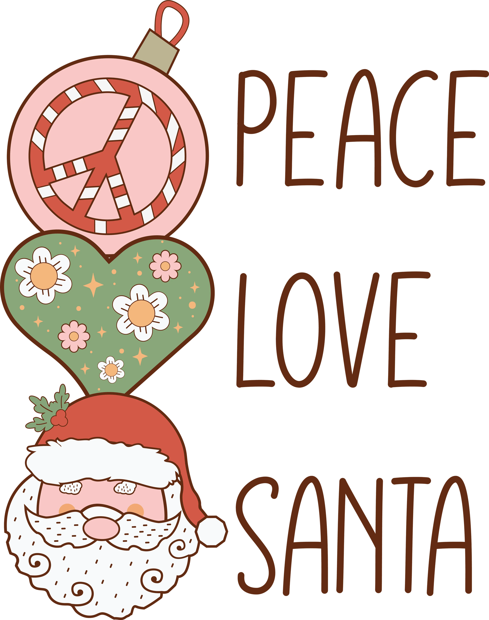 Peace Love Santa Christmas Design
