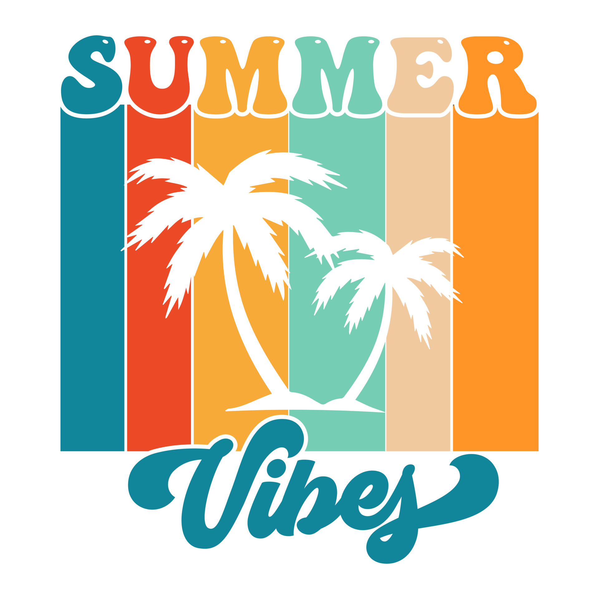 Retro Summer Vibes DTF Design Ready to Press V1