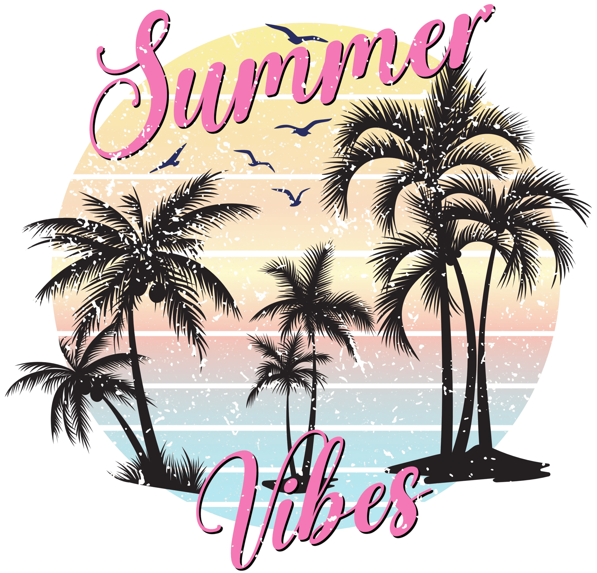 Retro Summer Vibes DTF Design Ready to Press V4