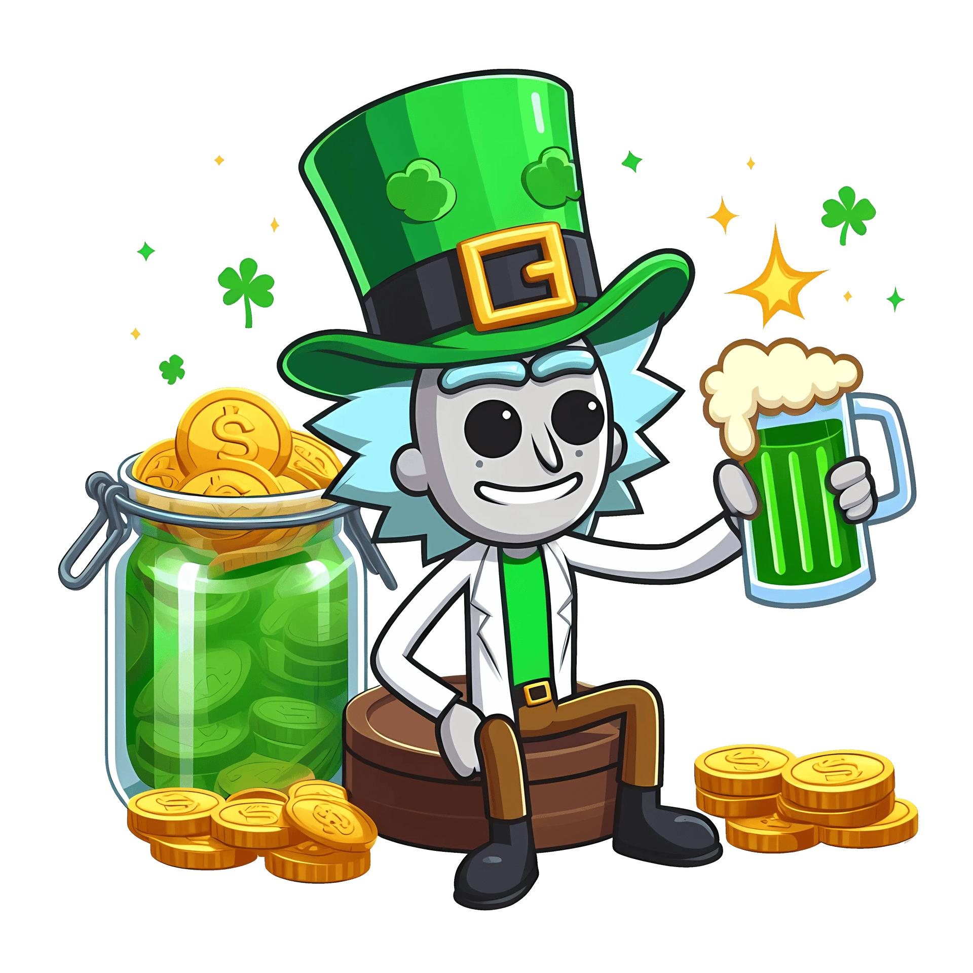 Rick Drinking Beer St Patrick's Day Design