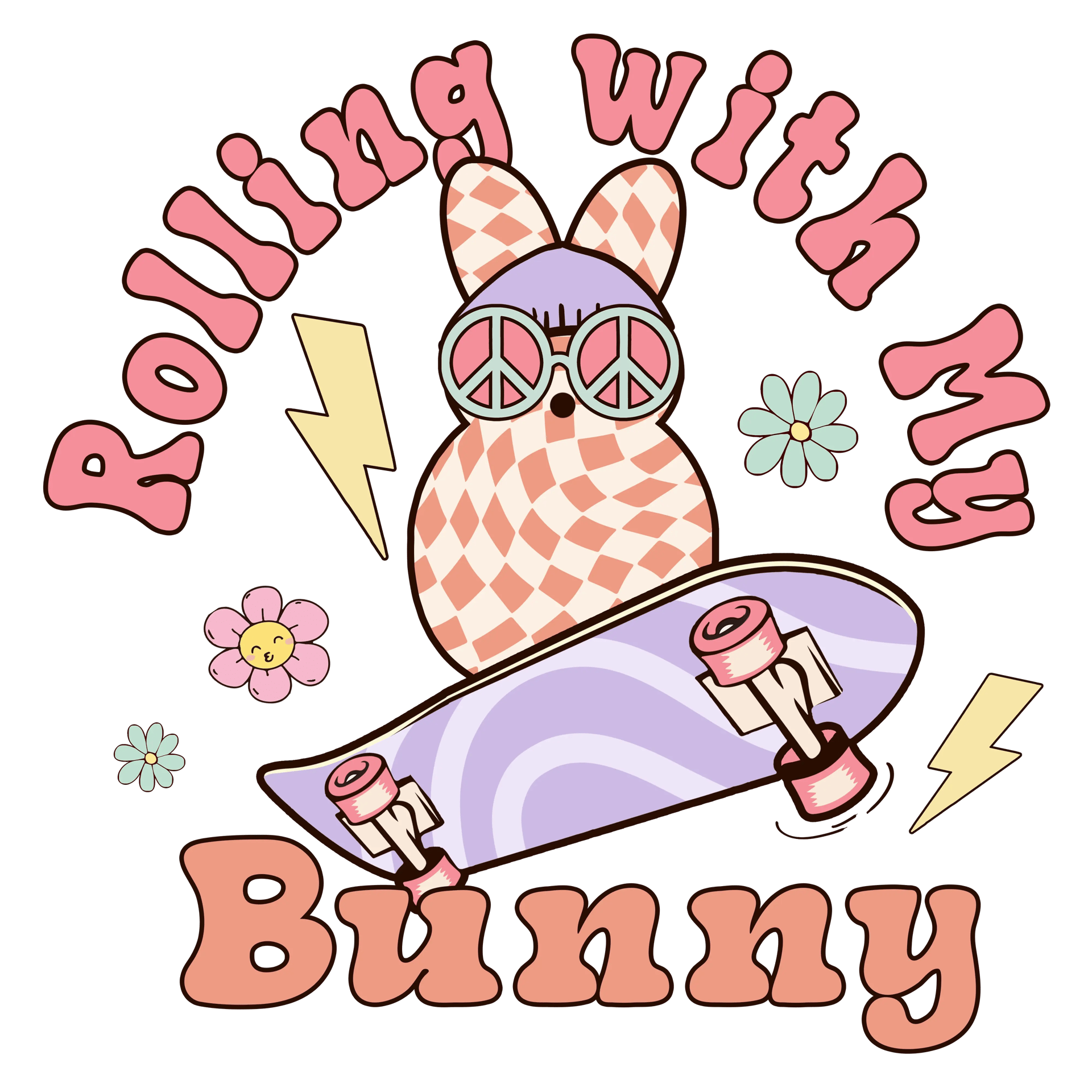 Rolling with My Bunny Easter Peace Design