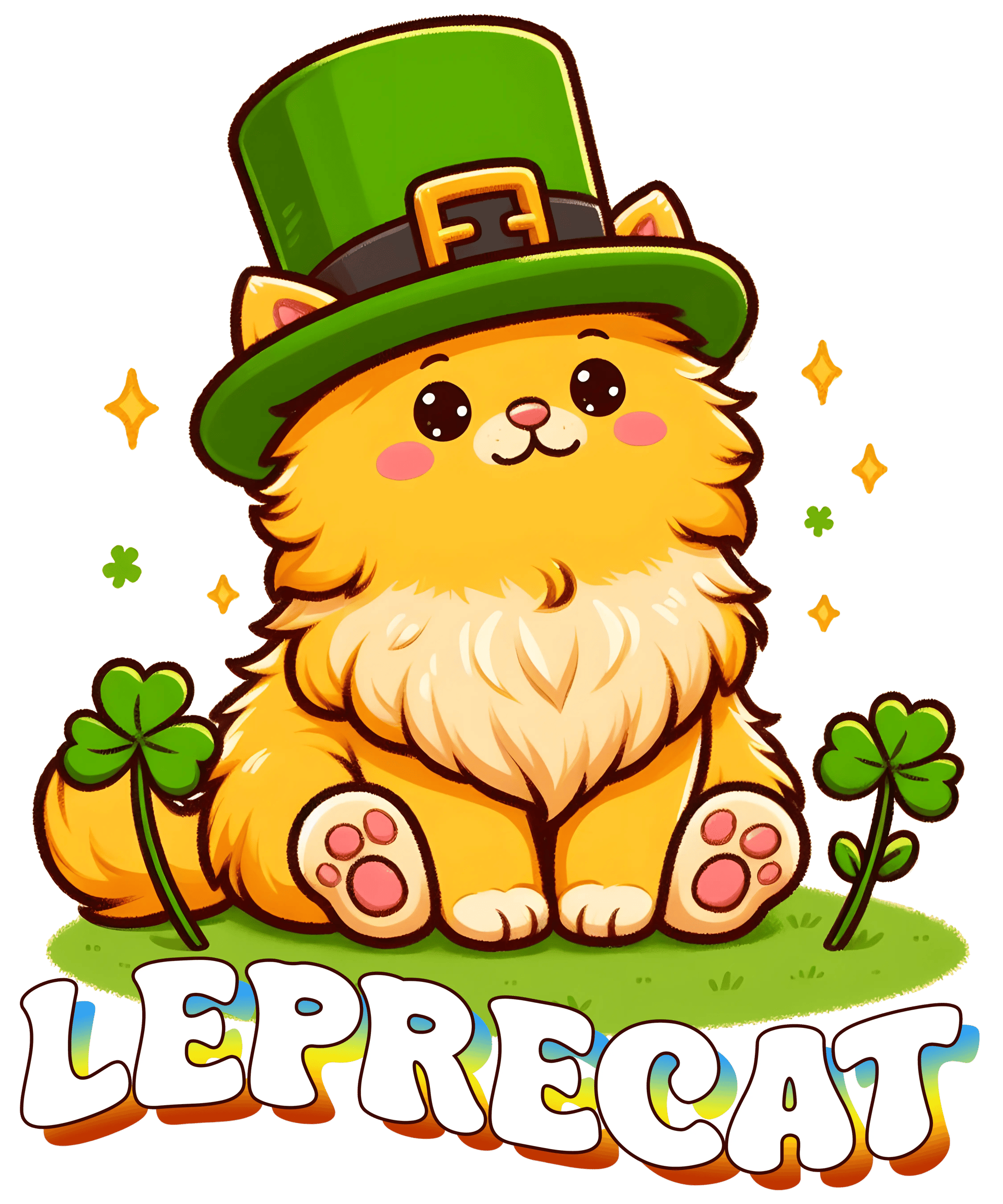Saint Patrick's Day Leprechaun Cat Design