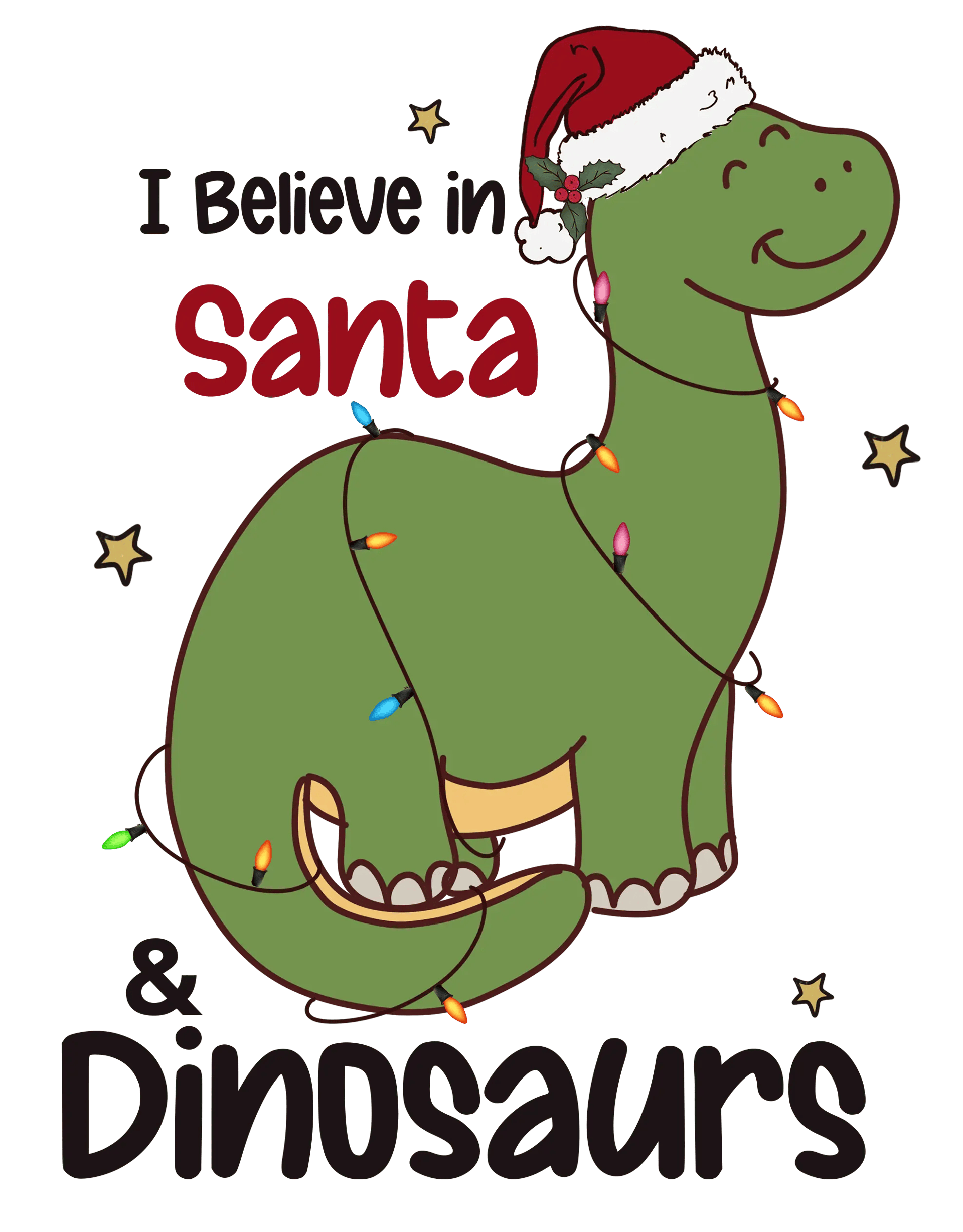 Santa and Dinosaurs Christmas Design