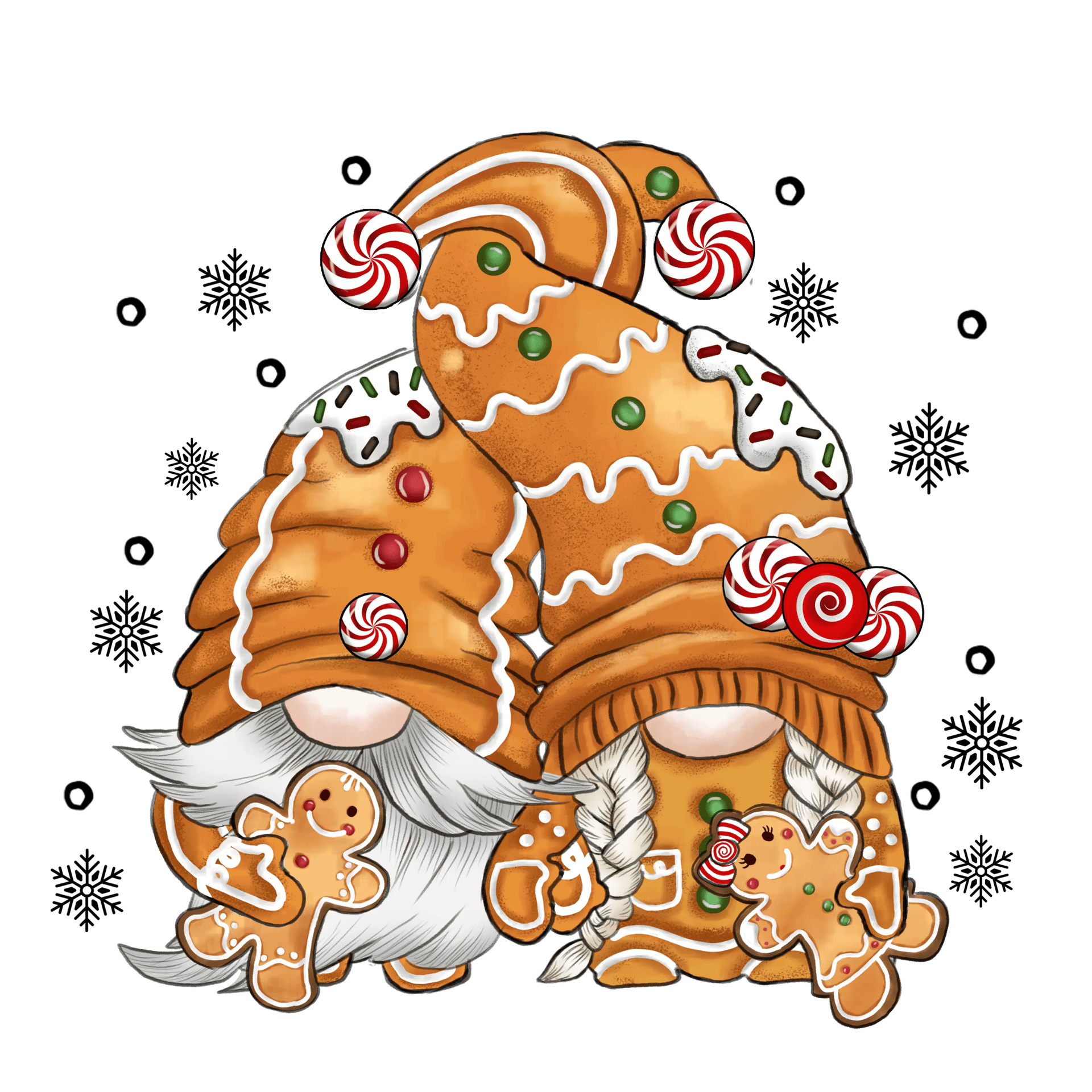 Santa, Elf, and Gingerbread Christmas Design