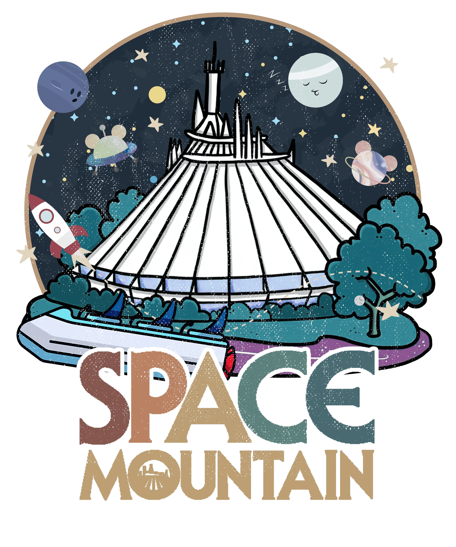 Space Mountain Design - DTF Ready To Press