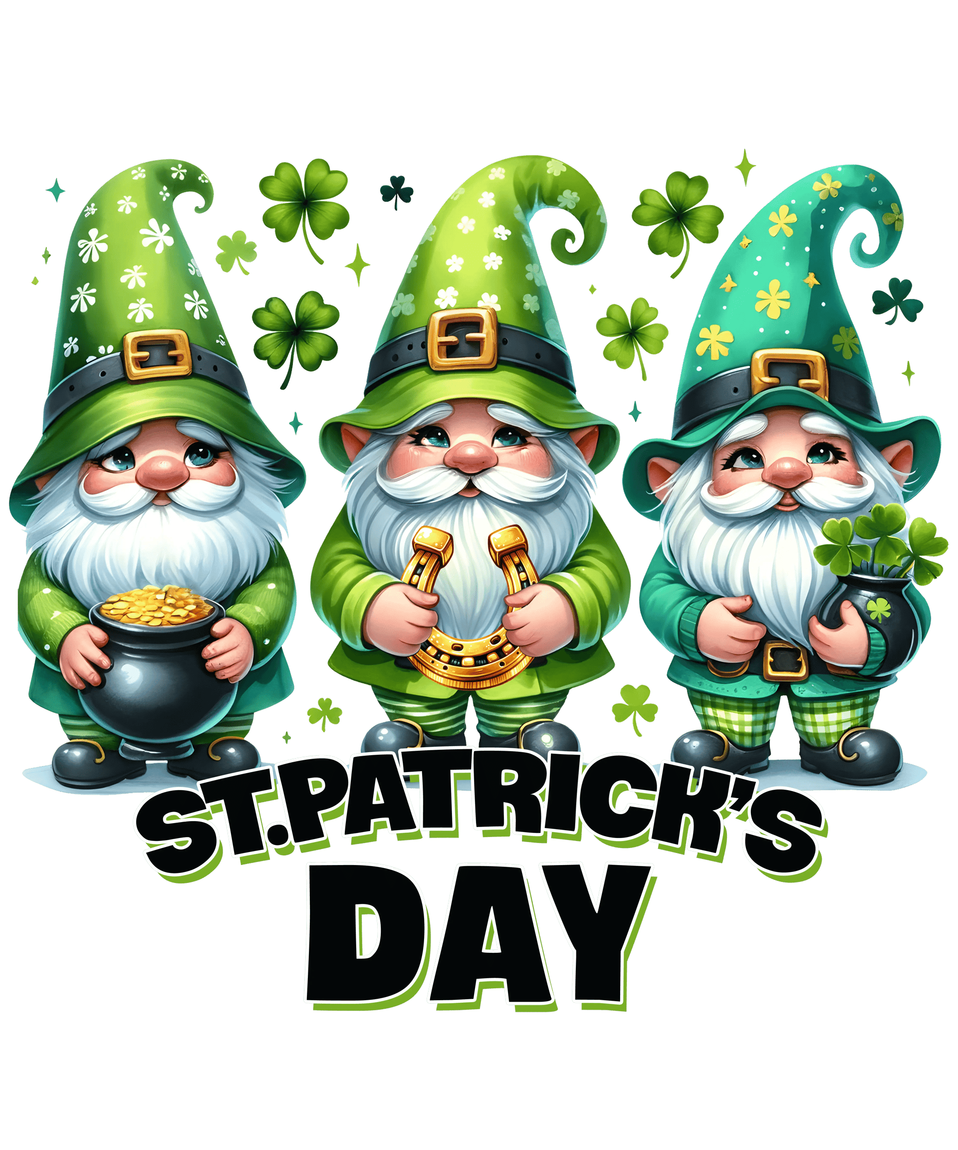 ST. Patrick's Day Cute Gnome Design - DTF Ready To Press