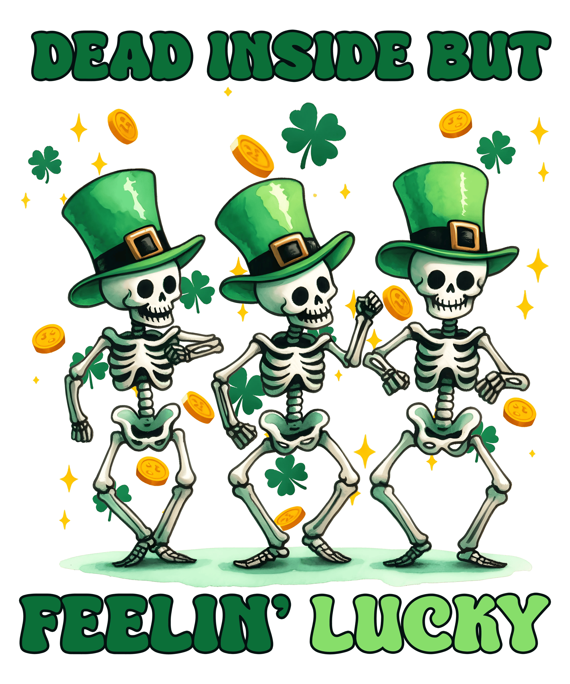 St Patrick's Day Funny Skeletons Design