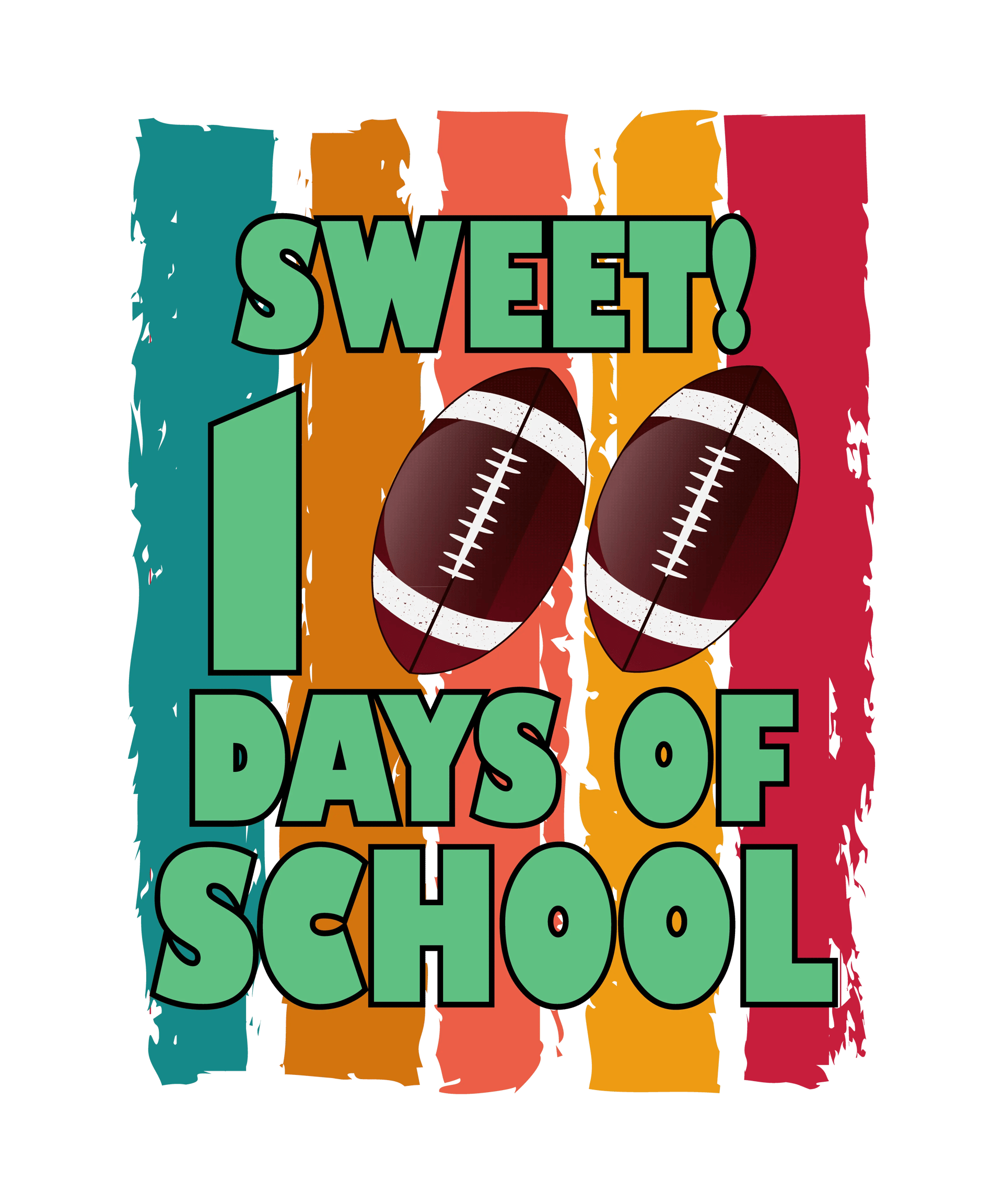 Sweet 100 Days of School Football Design
