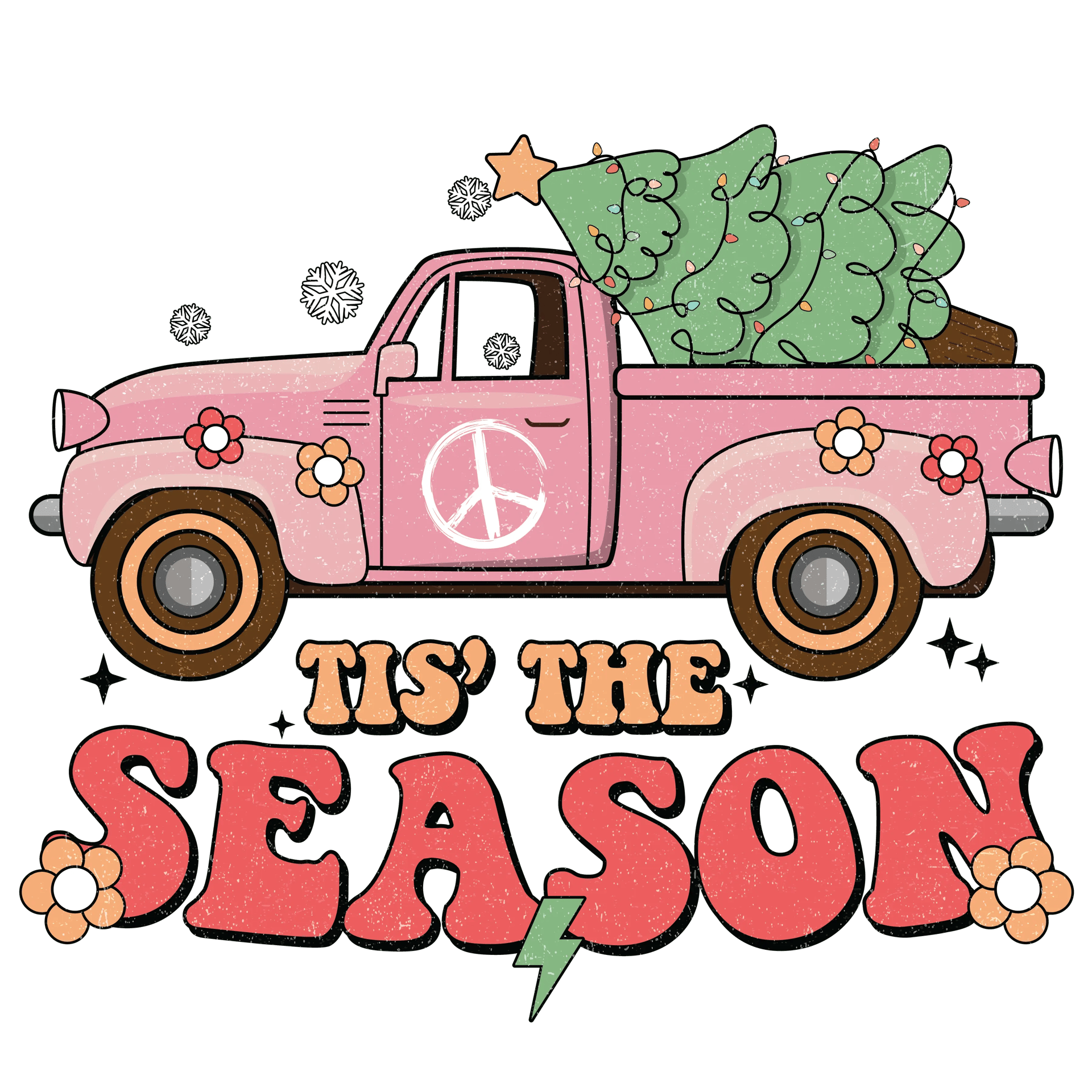 Tis The Season Christmas Truck Design - DTF Ready To Press
