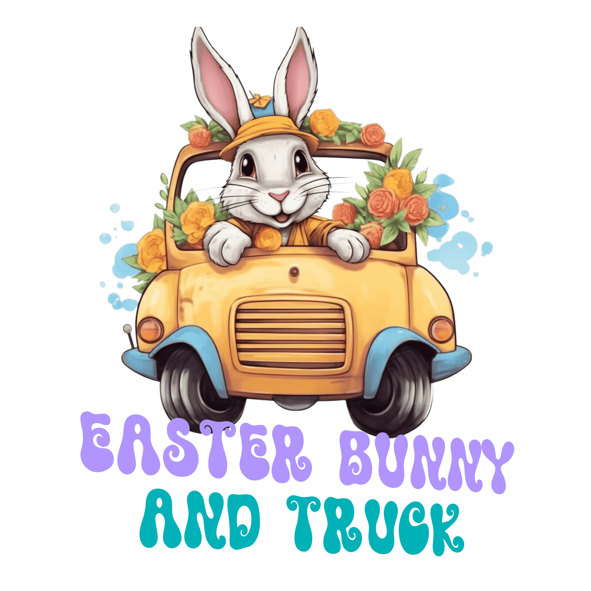 Truck Lover Easter Cute Bunny Design