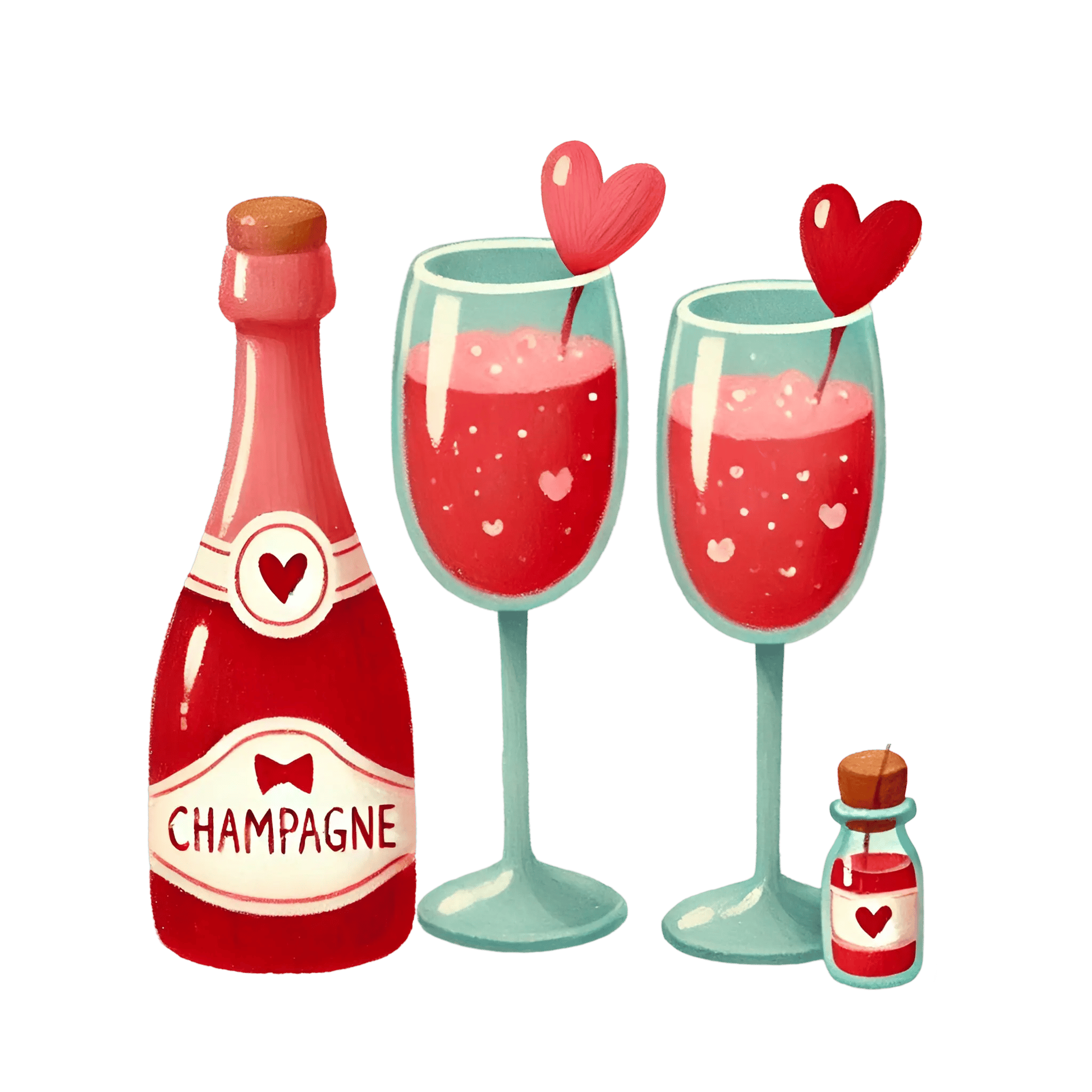 Valentine's Day Champagne Couple Design