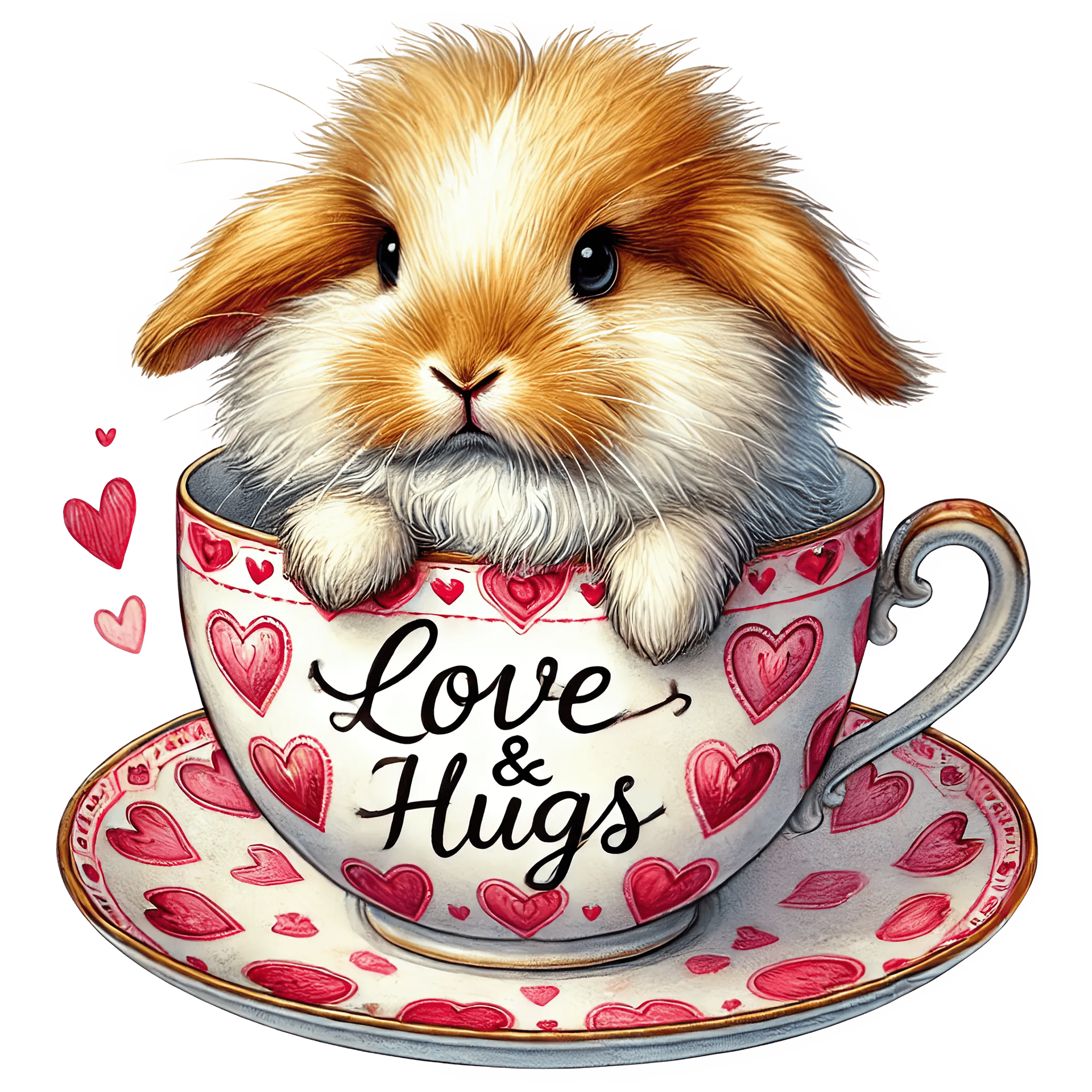 Valentine's Day Love And Hugs Bunny Design