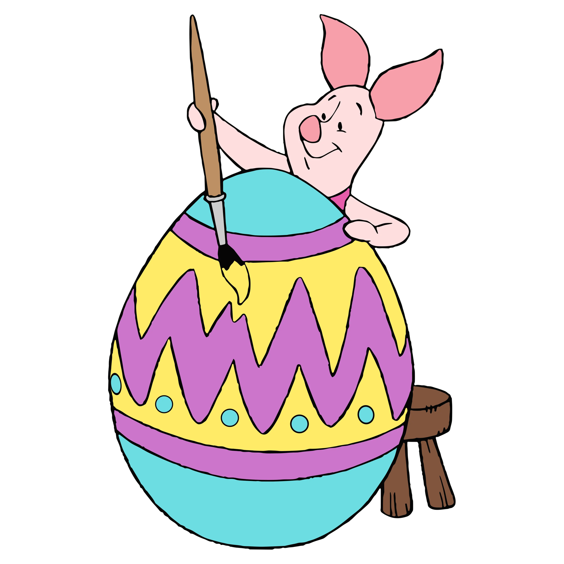 Winnie the Pooh Piglet Egg Paint Easter Design